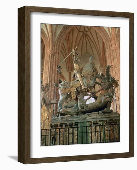 St George and the Dragon Statue, Inside the Storkyrkan Church, Stockholm, Sweden-Peter Thompson-Framed Photographic Print