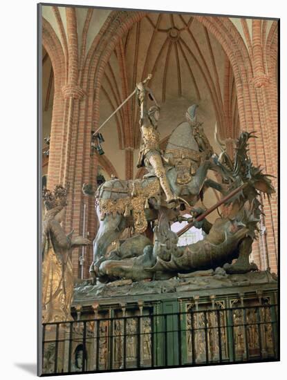St George and the Dragon Statue, Inside the Storkyrkan Church, Stockholm, Sweden-Peter Thompson-Mounted Photographic Print