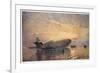 St. George and the Dragon: Zeppelin L15 in the Thames, 1916, 'The Naval Front' Maxwell, 1920-Donald Maxwell-Framed Giclee Print