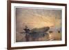 St. George and the Dragon: Zeppelin L15 in the Thames, 1916, 'The Naval Front' Maxwell, 1920-Donald Maxwell-Framed Giclee Print