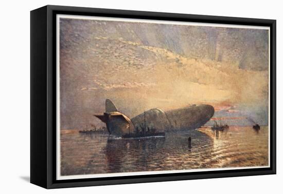 St. George and the Dragon: Zeppelin L15 in the Thames, 1916, 'The Naval Front' Maxwell, 1920-Donald Maxwell-Framed Stretched Canvas