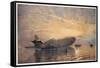 St. George and the Dragon: Zeppelin L15 in the Thames, 1916, 'The Naval Front' Maxwell, 1920-Donald Maxwell-Framed Stretched Canvas