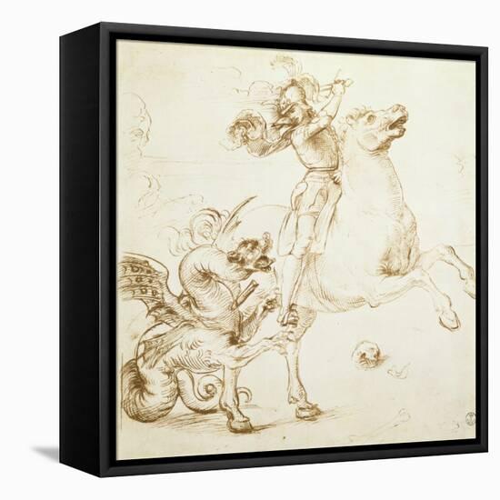 St. George and the Dragon-Raphael-Framed Stretched Canvas