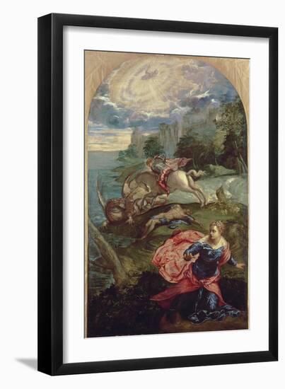 St.George and the Dragon-Jacopo Robusti Tintoretto-Framed Premium Giclee Print