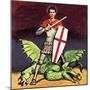 St George and the Dragon-English School-Mounted Giclee Print