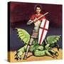 St George and the Dragon-English School-Stretched Canvas