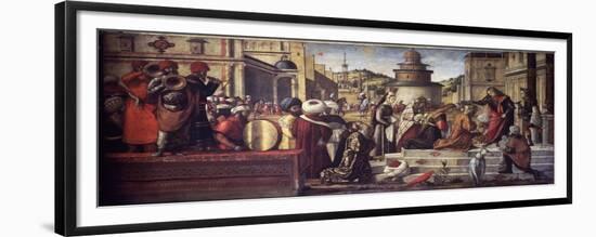 St. George Baptizes King Aio and Queen Silene-Vittore Carpaccio-Framed Giclee Print