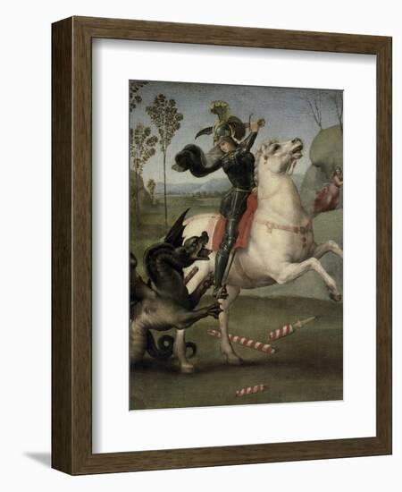 St. George Fighting the Dragon-Raphael-Framed Giclee Print