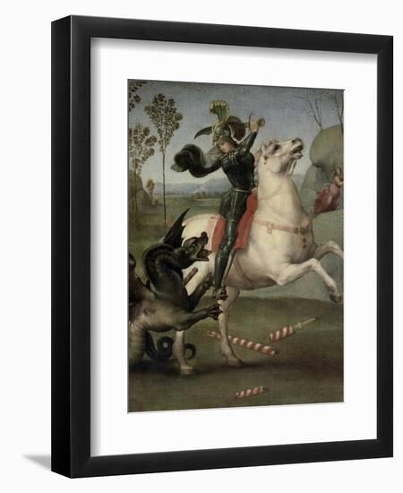 St. George Fighting the Dragon-Raphael-Framed Giclee Print