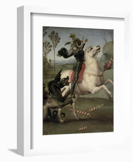 St. George Fighting the Dragon-Raphael-Framed Giclee Print