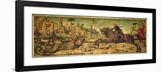 St. George Killing the Dragon, 1502-07-Vittore Carpaccio-Framed Premium Giclee Print