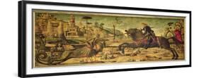St. George Killing the Dragon, 1502-07-Vittore Carpaccio-Framed Premium Giclee Print