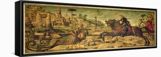 St. George Killing the Dragon, 1502-07-Vittore Carpaccio-Framed Stretched Canvas