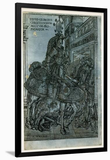 St George on Horseback, 1508-Hans Burgkmair-Framed Giclee Print