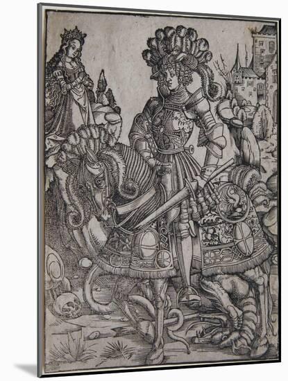 St. George on Horseback, C.1510-Hans Burgkmair-Mounted Giclee Print