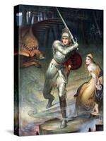 St. George Resucing a Handcuffed Maiden Threatened by a Dragon-Halle-Stretched Canvas