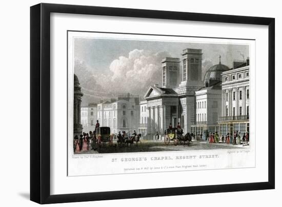 St George's Chapel, Regent Street, Westminster, London, 1827-J Tingle-Framed Giclee Print