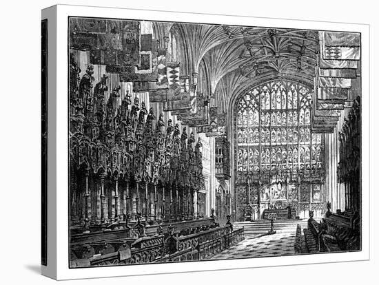 St George's Chapel, Windsor, Showing Royal Gallery and Altar-null-Stretched Canvas