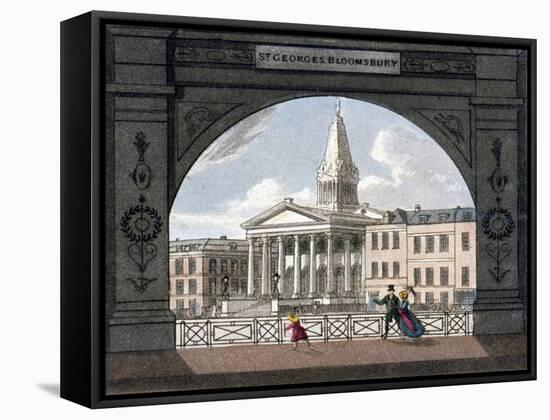 St George's Church, Bloomsbury, Holborn, London, C1800-null-Framed Stretched Canvas