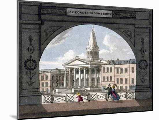 St George's Church, Bloomsbury, Holborn, London, C1800-null-Mounted Giclee Print