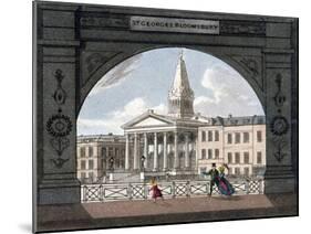 St George's Church, Bloomsbury, Holborn, London, C1800-null-Mounted Giclee Print