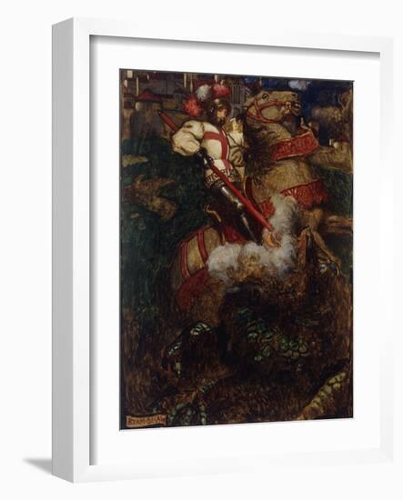 St George Slaying the Dragon, 1908-John Byam Shaw-Framed Giclee Print