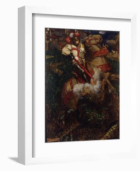 St George Slaying the Dragon, 1908-John Byam Shaw-Framed Giclee Print