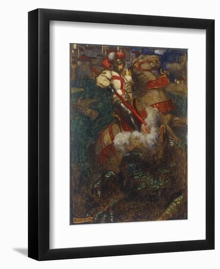 St. George Slaying the Dragon, 1908-John Byam Shaw-Framed Giclee Print