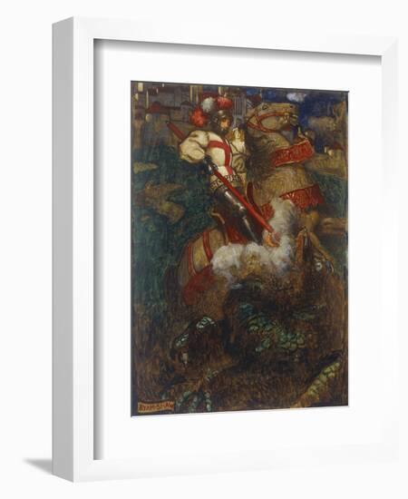 St. George Slaying the Dragon, 1908-John Byam Shaw-Framed Giclee Print