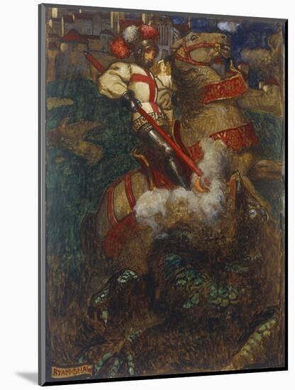 St. George Slaying the Dragon, 1908-John Byam Shaw-Mounted Giclee Print