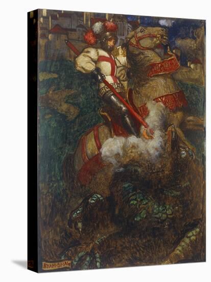 St. George Slaying the Dragon, 1908-John Byam Shaw-Stretched Canvas