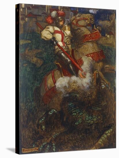 St. George Slaying the Dragon, 1908-John Byam Shaw-Stretched Canvas
