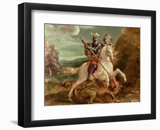 St. George Slaying the Dragon-Hans von Aachen-Framed Premium Giclee Print