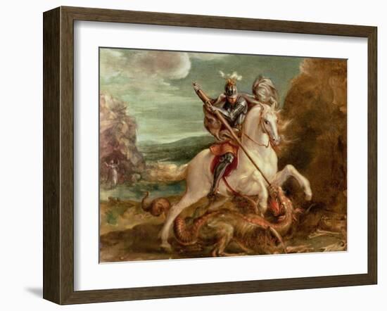 St. George Slaying the Dragon-Hans von Aachen-Framed Giclee Print