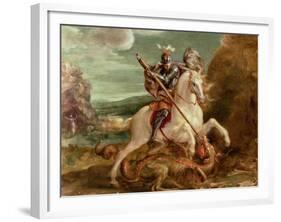 St. George Slaying the Dragon-Hans von Aachen-Framed Giclee Print