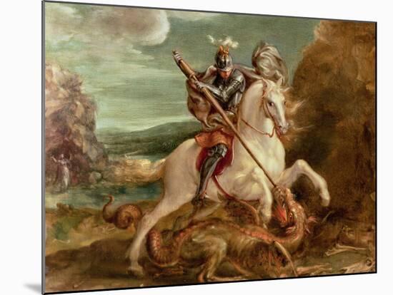 St. George Slaying the Dragon-Hans von Aachen-Mounted Giclee Print