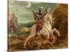 St. George Slaying the Dragon-Hans von Aachen-Stretched Canvas