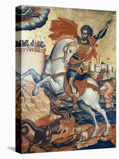 St. George Slaying the Dragon-Emmanuel Tzanes-Stretched Canvas