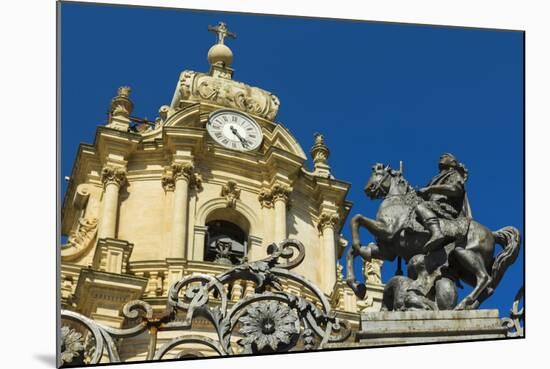 St. George Statue at San Giorgio Cathedral (Duomo of Ibla) in Historic Baroque Town-Rob Francis-Mounted Photographic Print