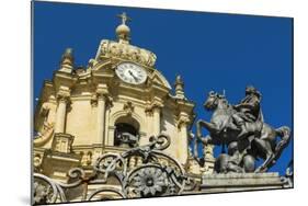 St. George Statue at San Giorgio Cathedral (Duomo of Ibla) in Historic Baroque Town-Rob Francis-Mounted Photographic Print