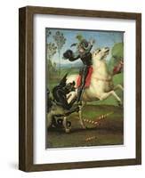 St. George Struggling with the Dragon, circa 1505-Raphael-Framed Giclee Print