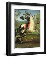 St. George Struggling with the Dragon, circa 1505-Raphael-Framed Giclee Print