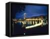 St. Georges Bridge over River Saône at Night, France-Murat Taner-Framed Stretched Canvas