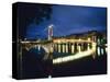 St. Georges Bridge over River Saône at Night, France-Murat Taner-Stretched Canvas