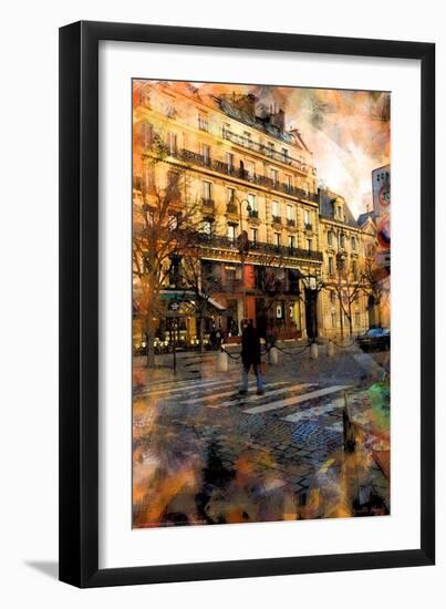 St. Germain Cross Walk, Paris, France-Nicolas Hugo-Framed Giclee Print