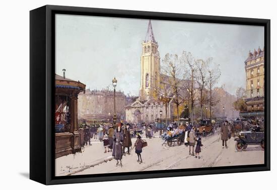 St. Germaine de Pres-Eugene Galien-Laloue-Framed Stretched Canvas