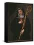 St. Gertrude the Great Carrying the Sacred Heart of Jesus-Spanish School-Framed Stretched Canvas