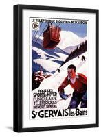 St. Gervais-Les-Bains, France - SNCF Railway Cable Car Promo Poster-Lantern Press-Framed Art Print