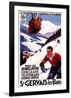 St. Gervais-Les-Bains, France - SNCF Railway Cable Car Promo Poster-Lantern Press-Framed Art Print