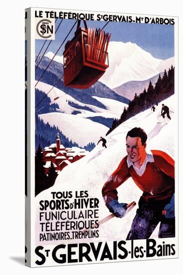 St. Gervais-Les-Bains, France - SNCF Railway Cable Car Promo Poster-Lantern Press-Stretched Canvas